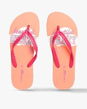 women printed thong-strap sandals