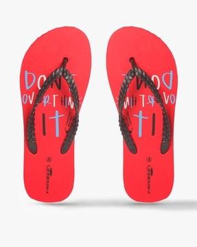 women printed thong-strap sandals