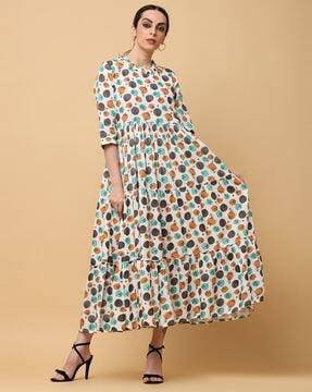 women printed tiered dress