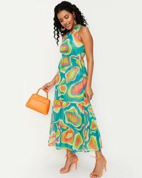 women printed tiered dress