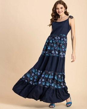 women printed tiered dress