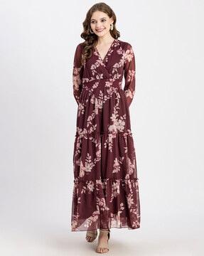 women printed tiered dress
