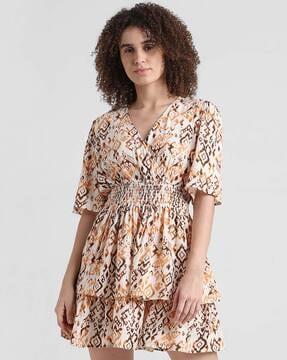 women printed tiered dress