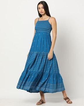 women printed tiered dress