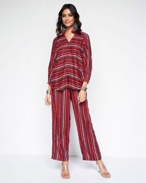 women printed top & pants set