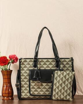 women printed tote bag with pouch