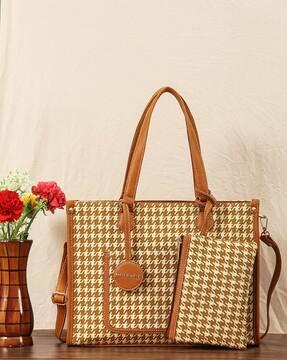 women printed tote bag with pouch