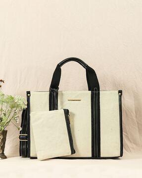 women printed tote bag with pouch