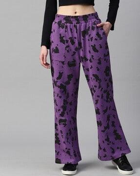 women printed track pants with insert pockets