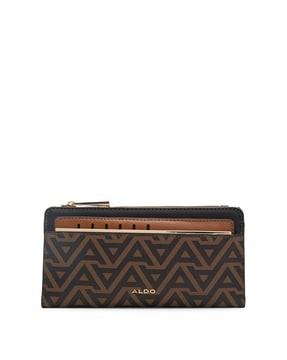 women printed wallet with snap button closure