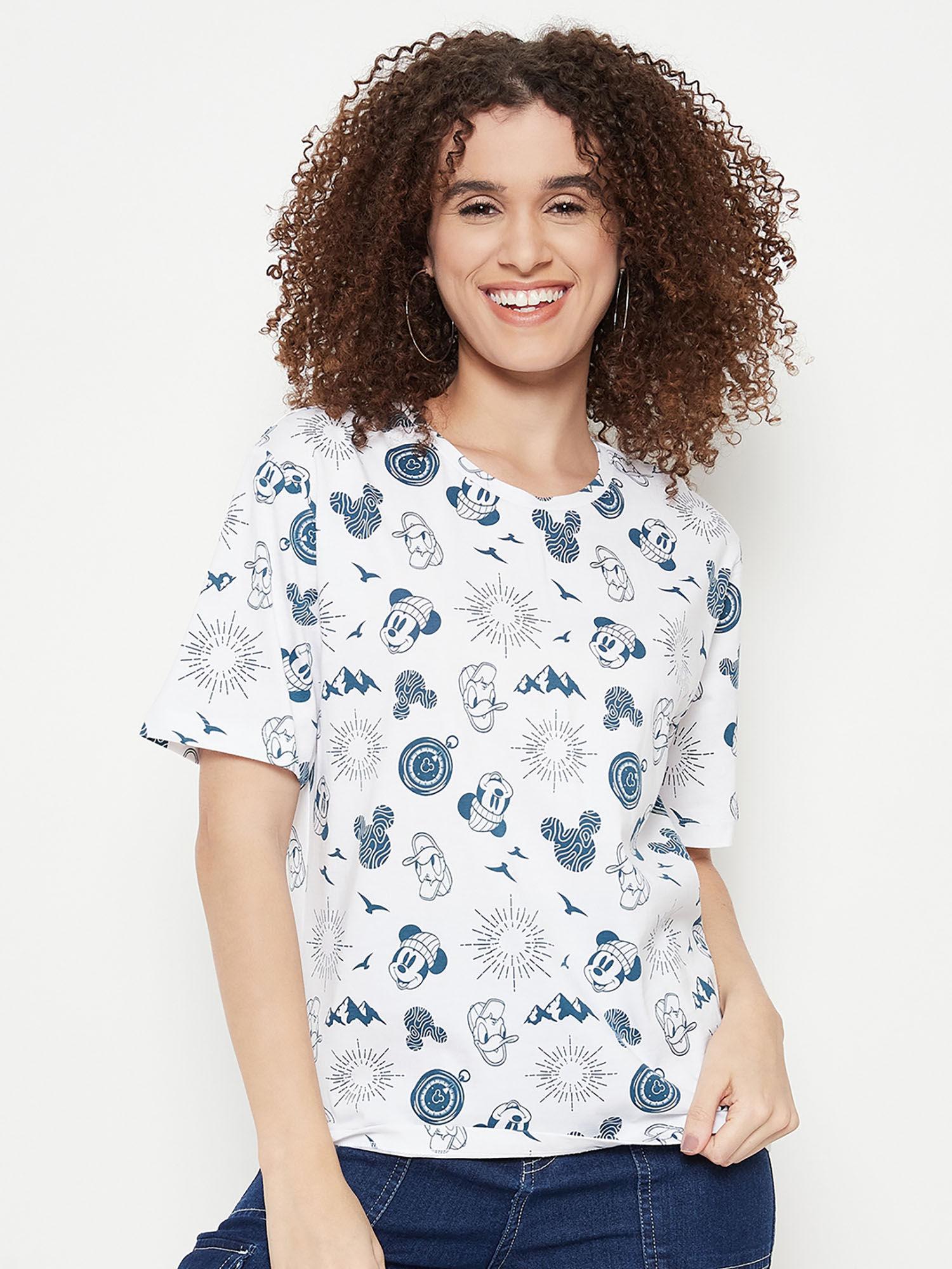 women printed white t-shirt