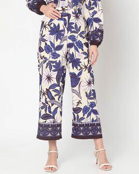 women printed wide leg pants