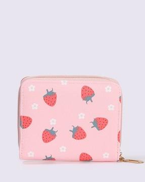 women printed zip-around wallet