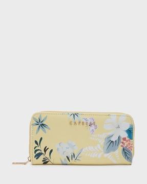 women printed zip-around wallet