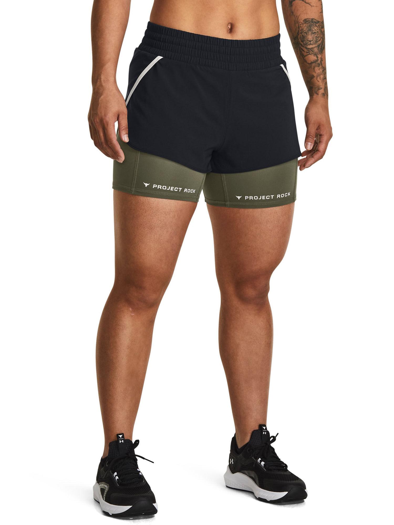 women project rock flex woven leg day shorts - black