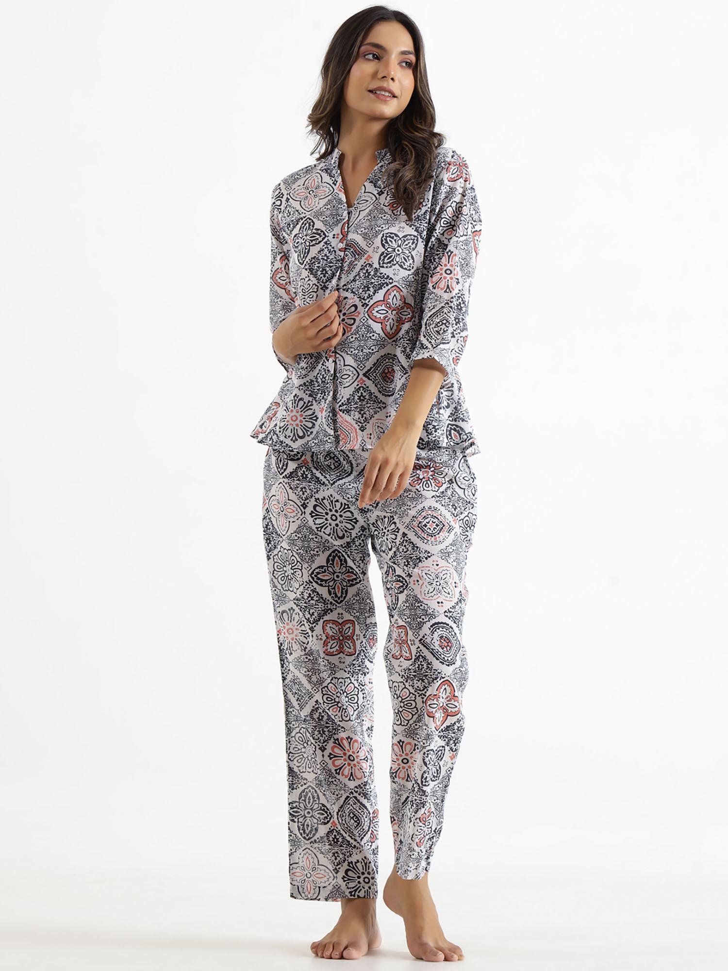 women pure cotton night suit (set of 2)