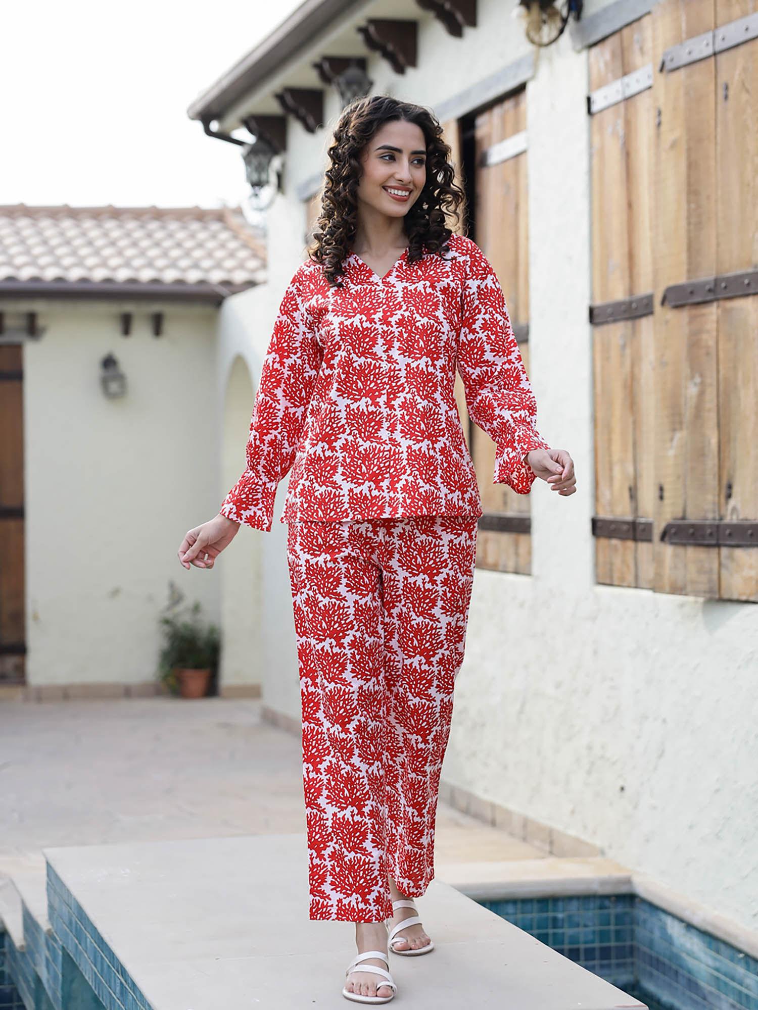 women pure cotton night suit (set of 2)