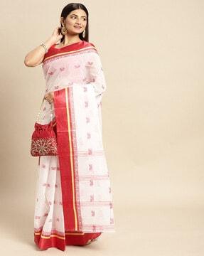 women pure tant cotton handloom saree