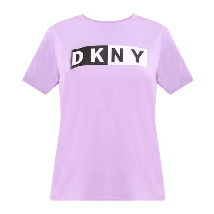 women purple branded t-shirt