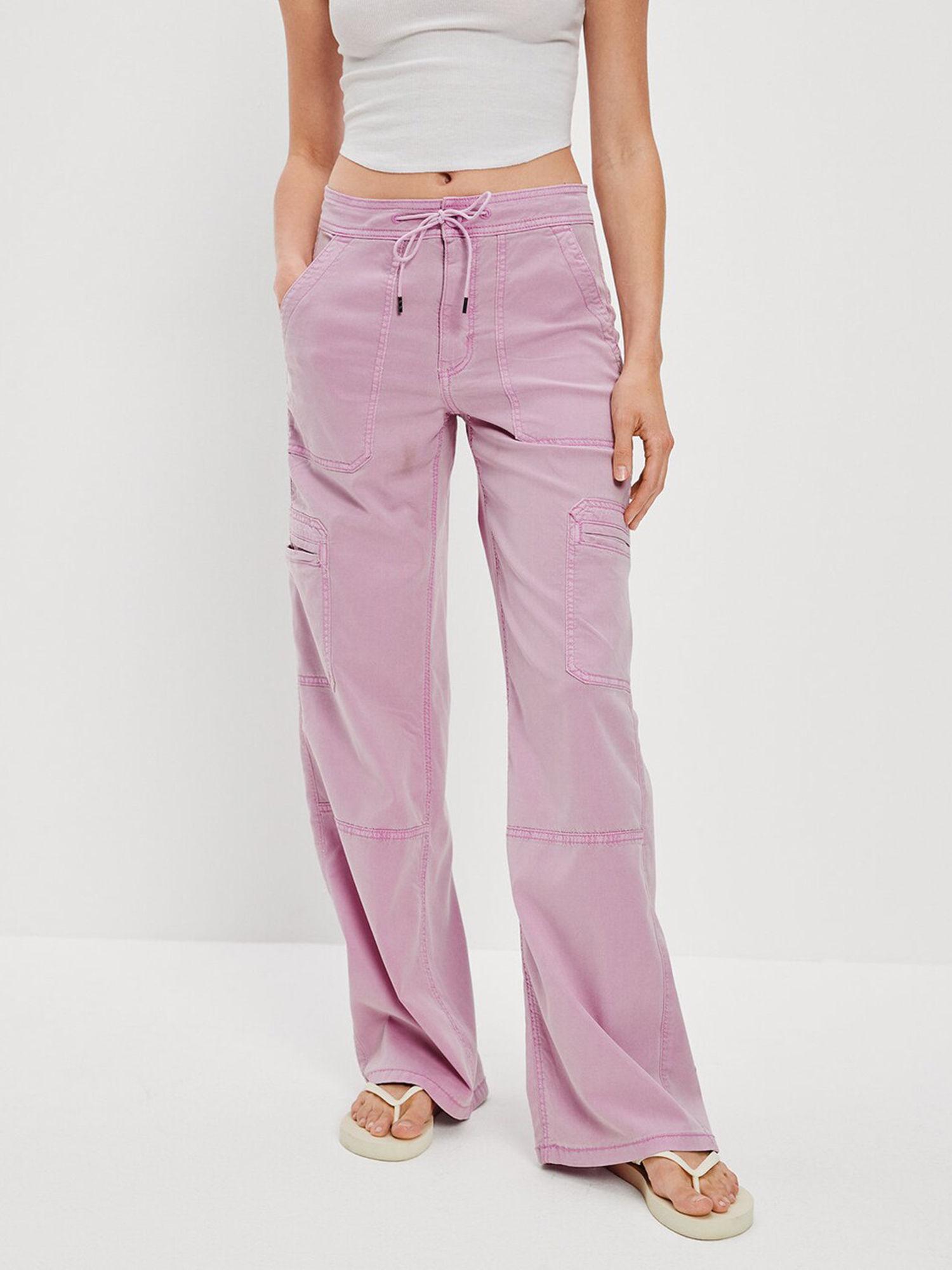 women purple dreamy drape stretch super high-waisted baggy wide-leg pant