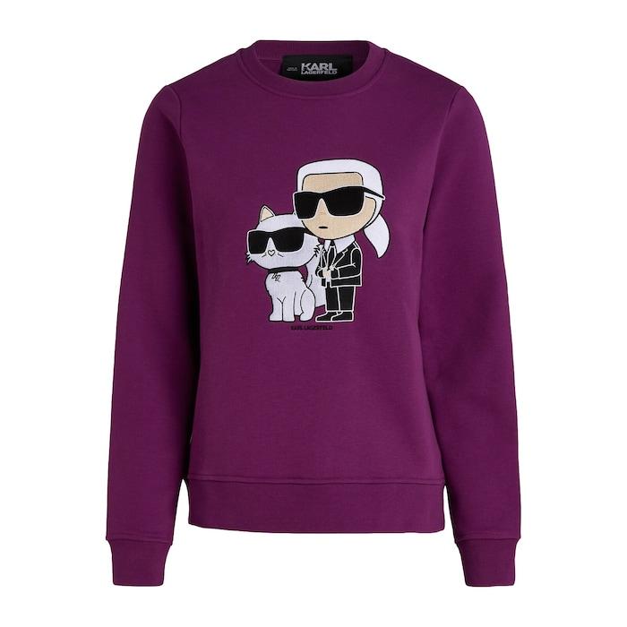 women purple ikonik karl & choupette sweatshirt