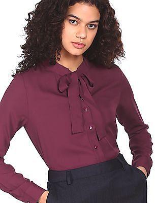 women purple long sleeve solid top