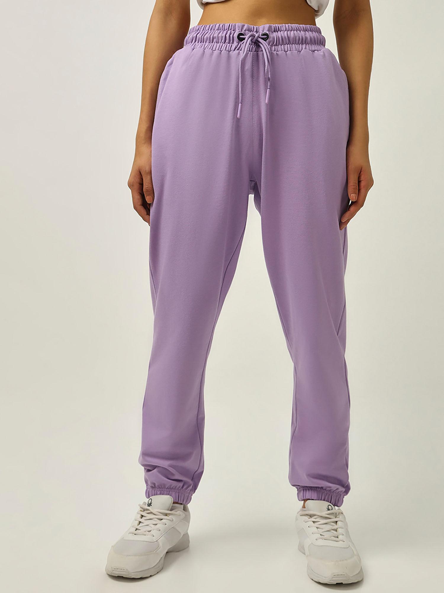 women purple oversized joggers