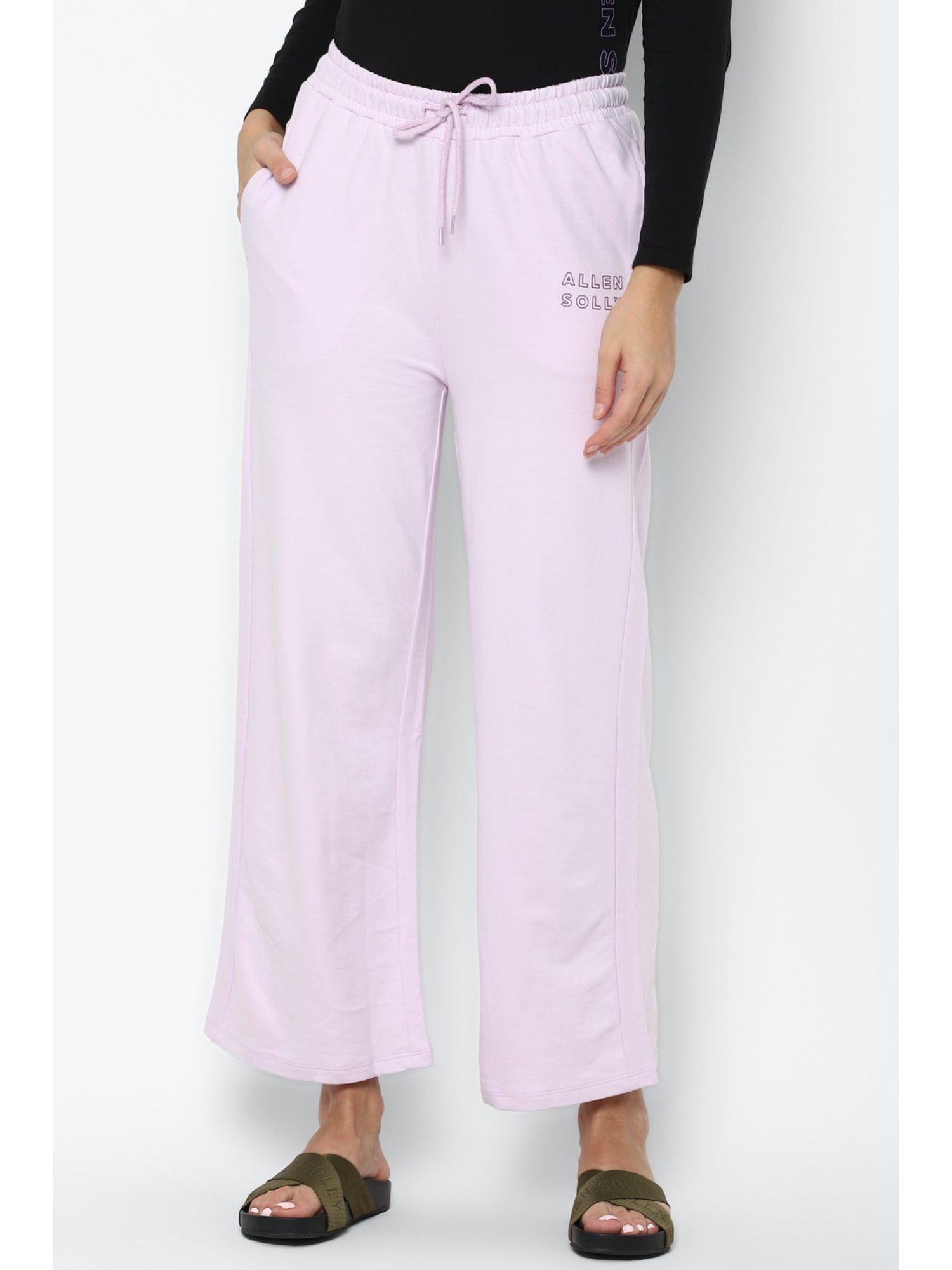 women purple regular fit solid casual track pants