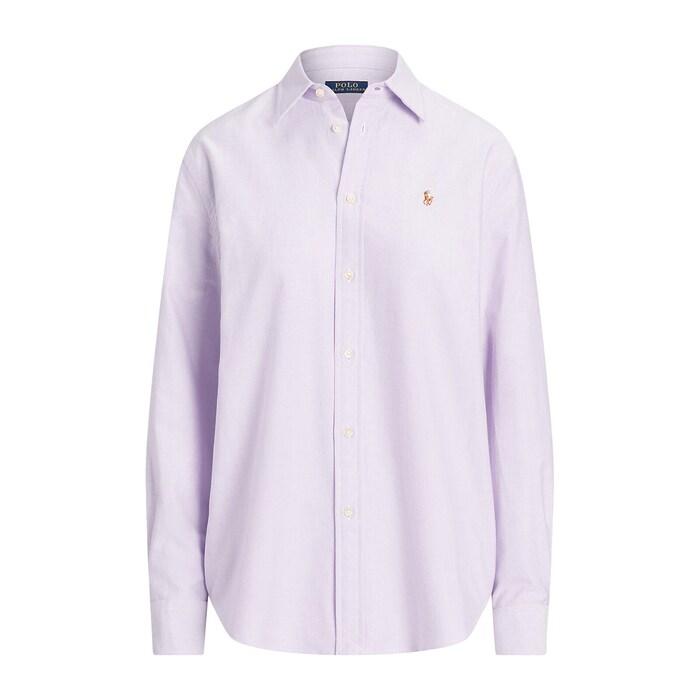 women purple relaxed fit cotton oxford shirt