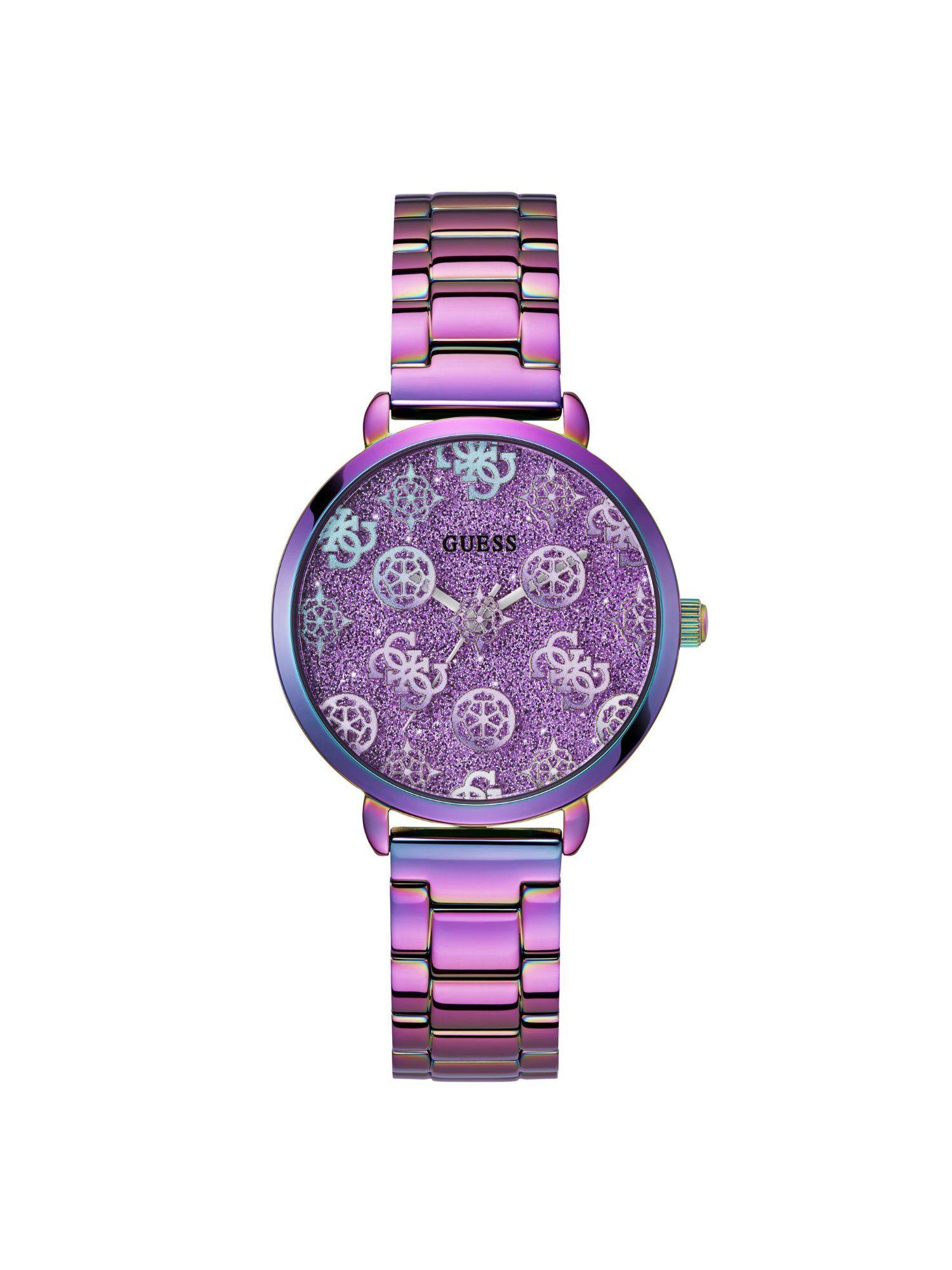 women purple round dial analogue watch- gw0670l3