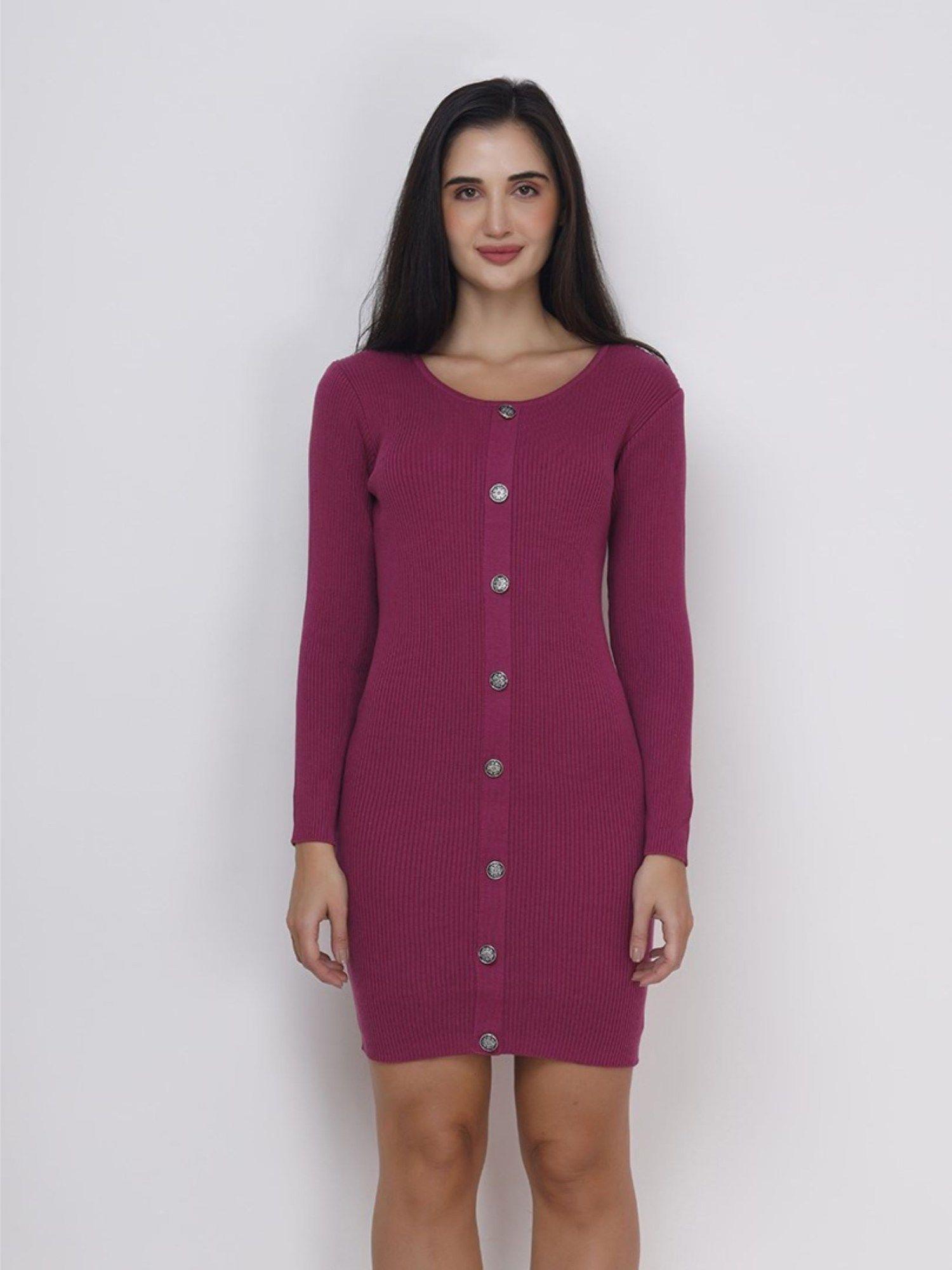 women purple sylvie bodycon dress