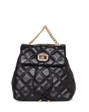 women quilted backpack with chain straps
