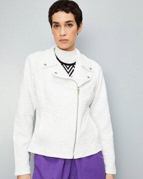 women quilted biker jacket