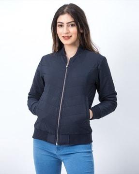 women quilted bomber jacket