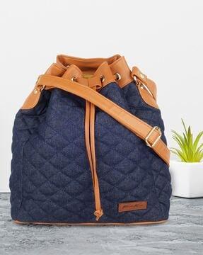 women quilted bucket bag