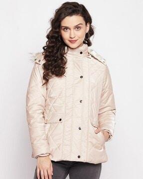 women quilted button-down jacket