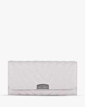 women quilted flapover wallet