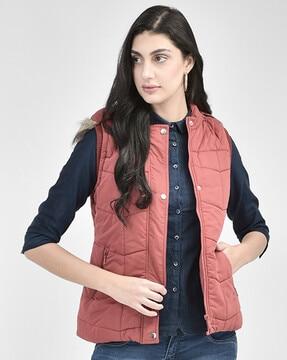 women quilted puffer jacket with detachable hood