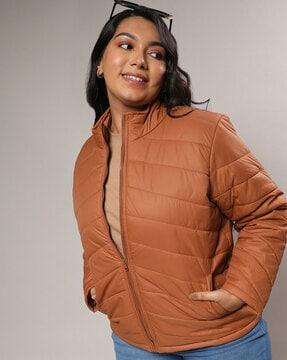 women quilted regular fit bomber jacket