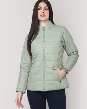 women quilted regular fit jacket