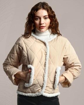 women quilted regular fit jacket