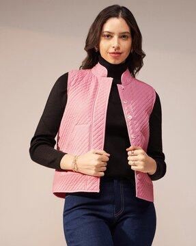 women quilted regular fit jacket