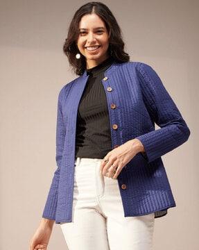 women quilted regular fit jacket