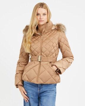 women quilted regular fit jacket