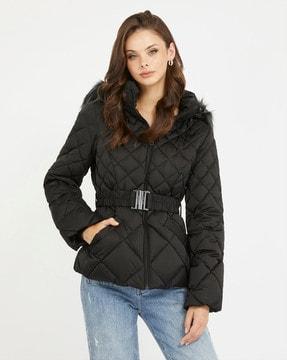 women quilted regular fit jacket