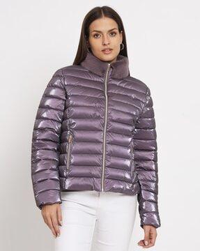 women quilted regular fit puffer jacket