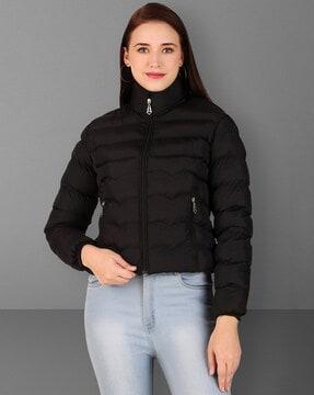 women quilted regular fit puffer jacket