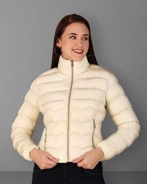 women quilted regular fit puffer jacket