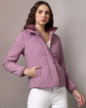 women quilted regular fit puffer jacket