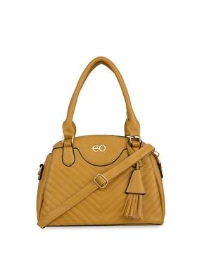 women quilted satchel with detachable strap